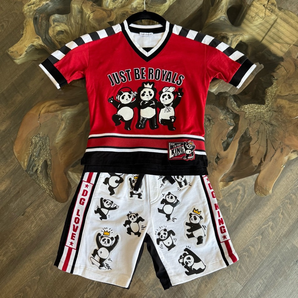 Dolce & Gabbana Kids Royal Panda Shirt & Shorts Set